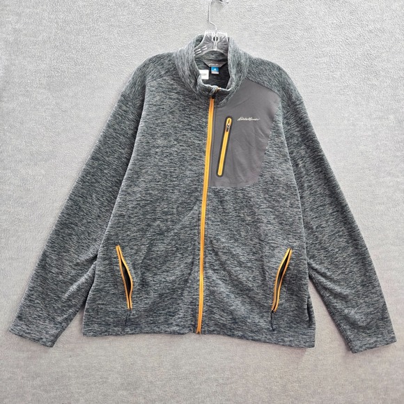 Eddie Bauer Men Jacket XL Gray Fleece First Ascent Pockets Full Zip Long Sleeve - Picture 1 of 10